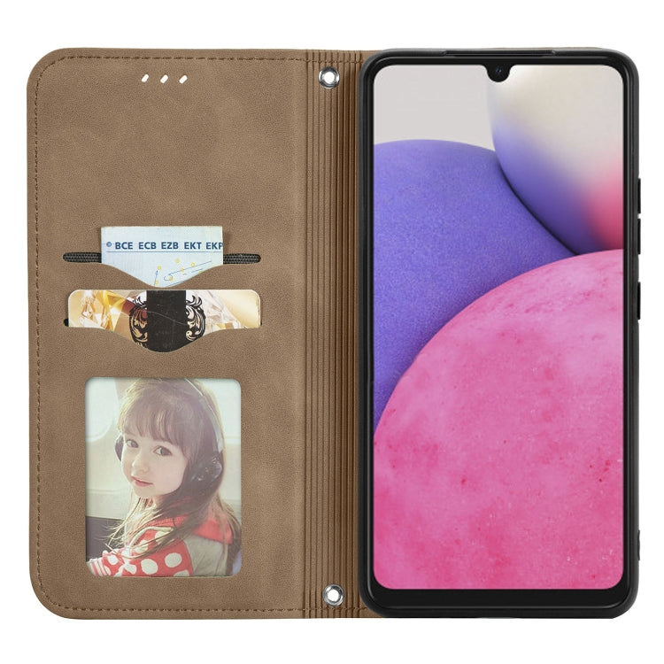 For Samsung Galaxy A33 5G Retro Skin Feel Magnetic Leather Case