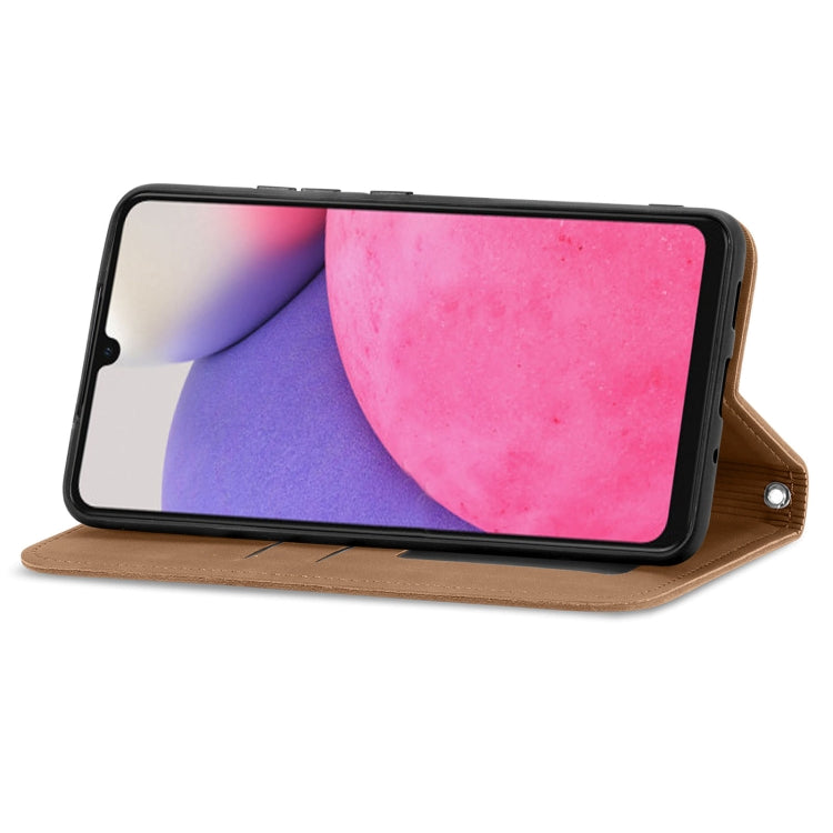 For Samsung Galaxy A33 5G Retro Skin Feel Magnetic Leather Case