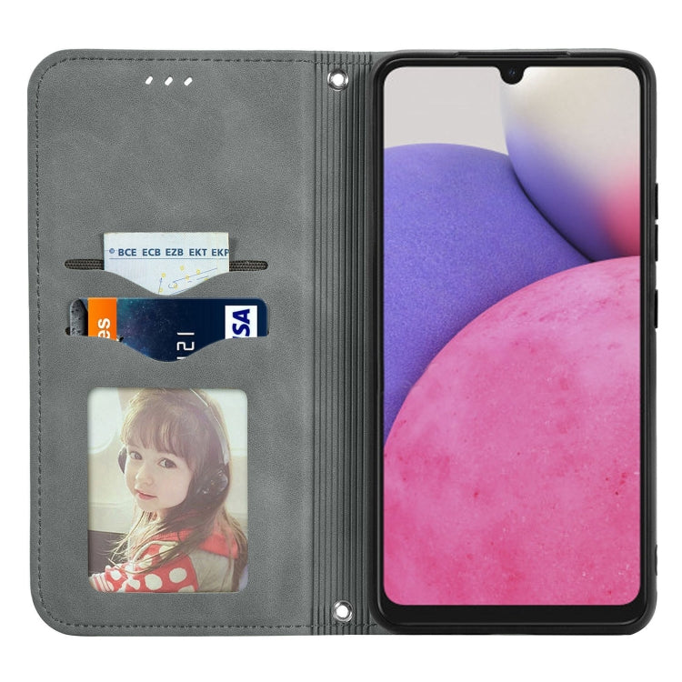 For Samsung Galaxy A33 5G Retro Skin Feel Magnetic Leather Case
