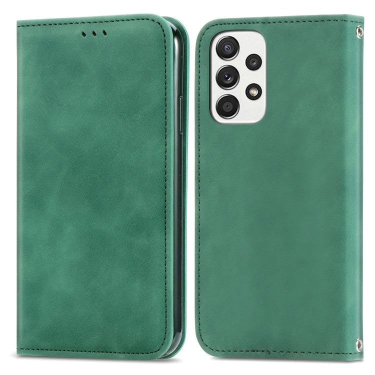 For Samsung Galaxy A33 5G Retro Skin Feel Magnetic Leather Case