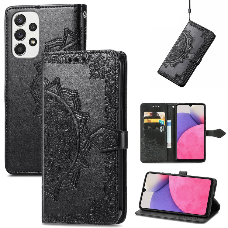 For Samsung Galaxy A33 5G Mandala Flower Embossed Leather Case