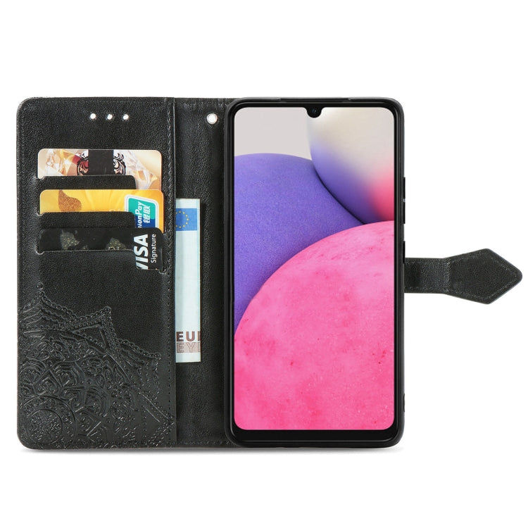 For Samsung Galaxy A33 5G Mandala Flower Embossed Leather Case
