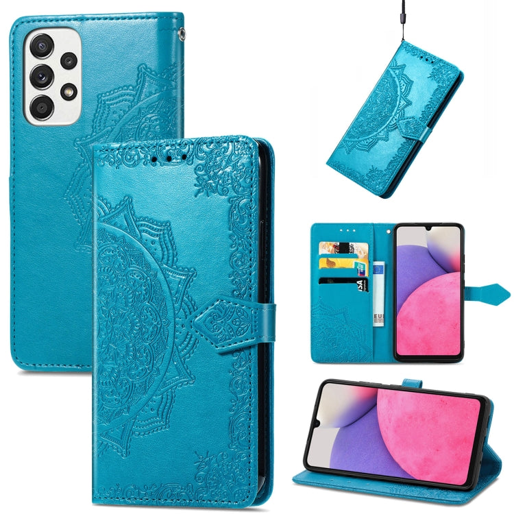 For Samsung Galaxy A33 5G Mandala Flower Embossed Leather Case