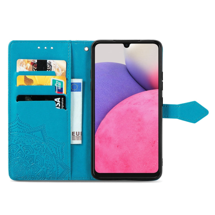 For Samsung Galaxy A33 5G Mandala Flower Embossed Leather Case