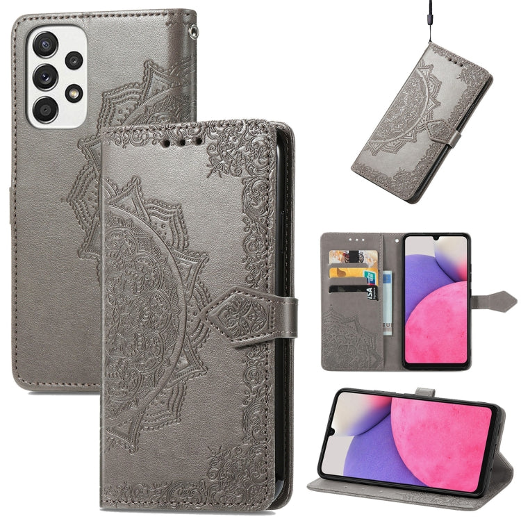 For Samsung Galaxy A33 5G Mandala Flower Embossed Leather Case