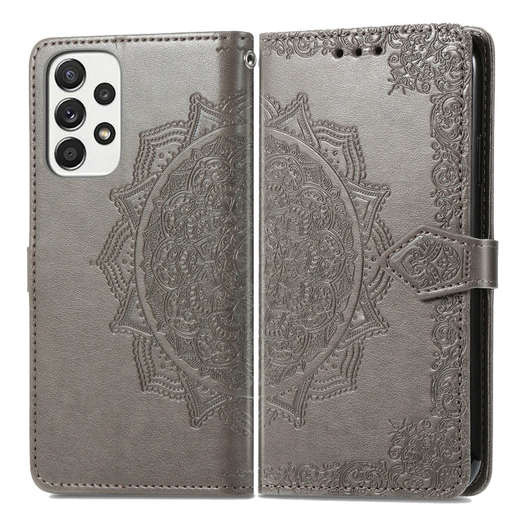For Samsung Galaxy A33 5G Mandala Flower Embossed Leather Case