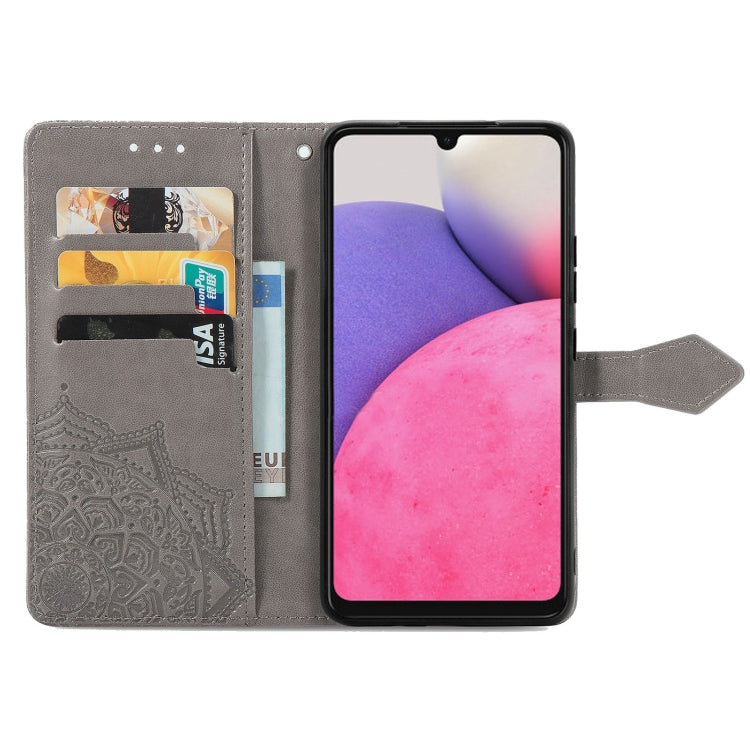 For Samsung Galaxy A33 5G Mandala Flower Embossed Leather Case