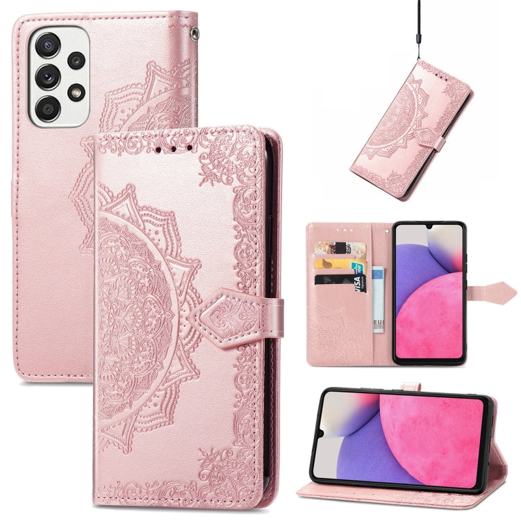 For Samsung Galaxy A33 5G Mandala Flower Embossed Leather Case