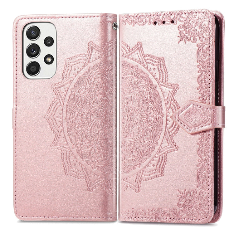 For Samsung Galaxy A33 5G Mandala Flower Embossed Leather Case