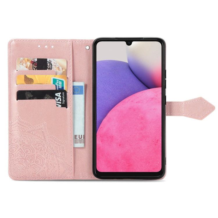 For Samsung Galaxy A33 5G Mandala Flower Embossed Leather Case