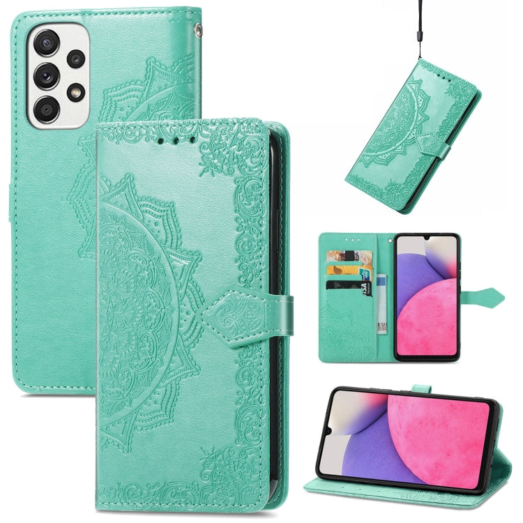 For Samsung Galaxy A33 5G Mandala Flower Embossed Leather Case