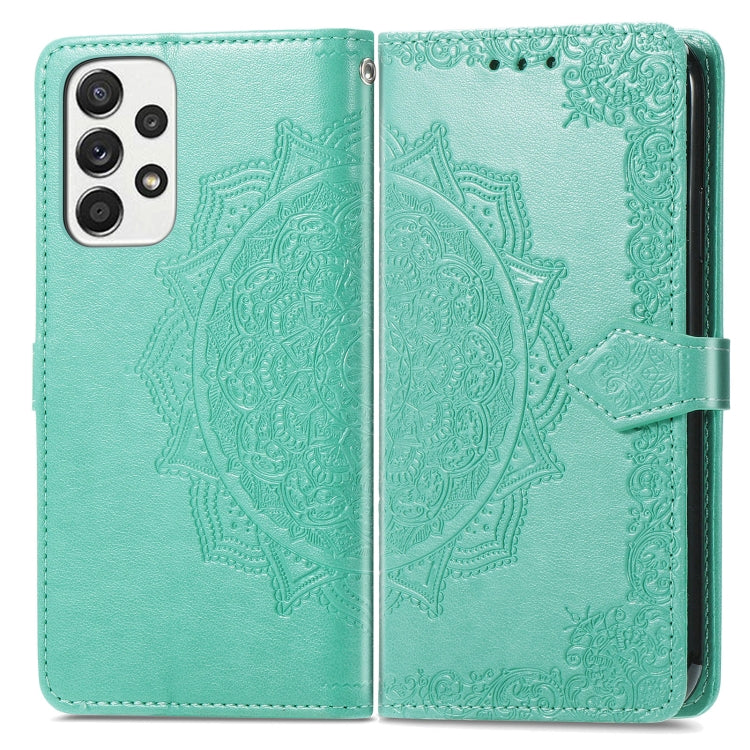 For Samsung Galaxy A33 5G Mandala Flower Embossed Leather Case