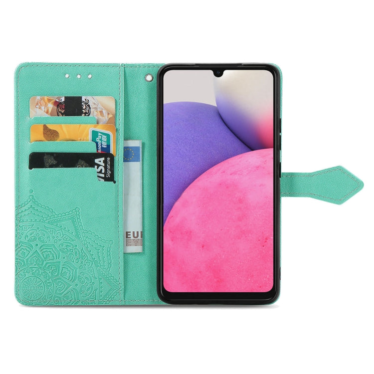 For Samsung Galaxy A33 5G Mandala Flower Embossed Leather Case