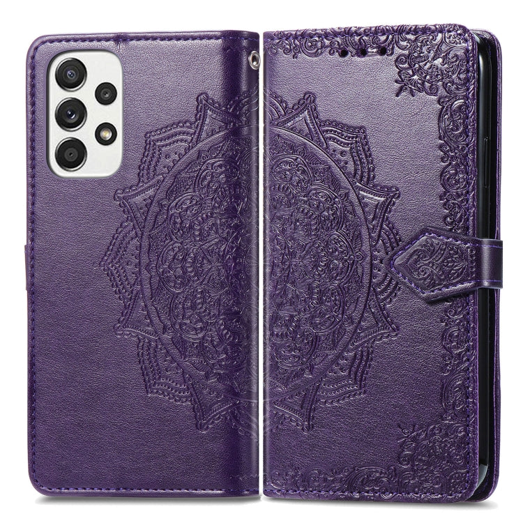 For Samsung Galaxy A33 5G Mandala Flower Embossed Leather Case