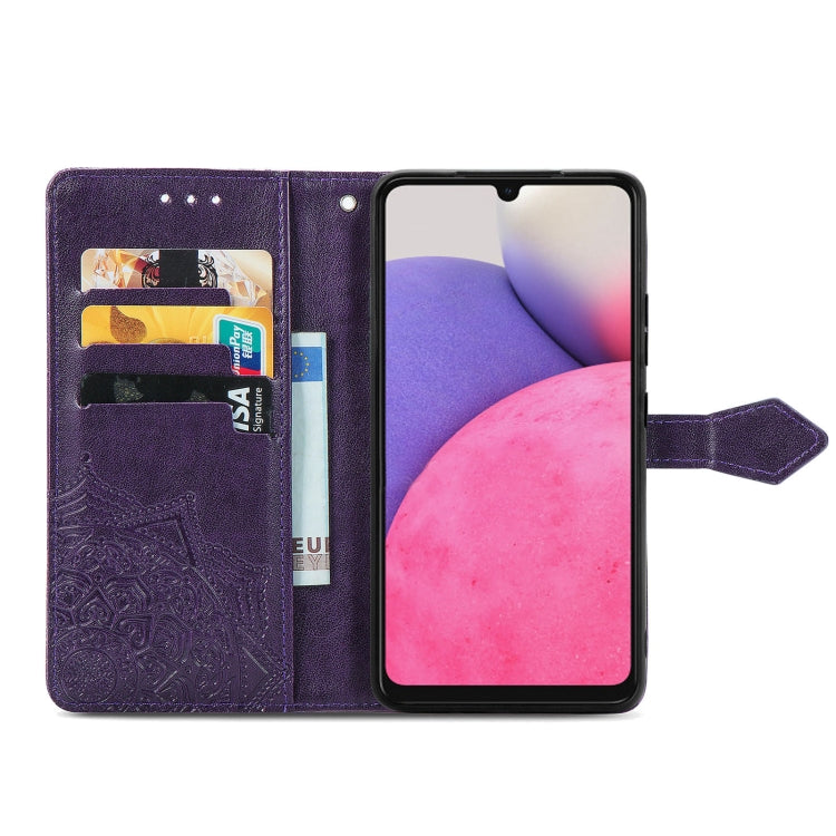 For Samsung Galaxy A33 5G Mandala Flower Embossed Leather Case