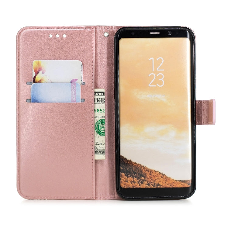 Diamond Encrusted Butterflies Love Flowers Pattern Horizontal Flip Leather Case for Galaxy S8 + / G955 , with Holder & Card Slots & Wallet & Lanyard