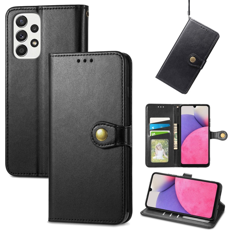 For Samsung Galaxy A33 5G Solid Color Leather Buckle Phone Case