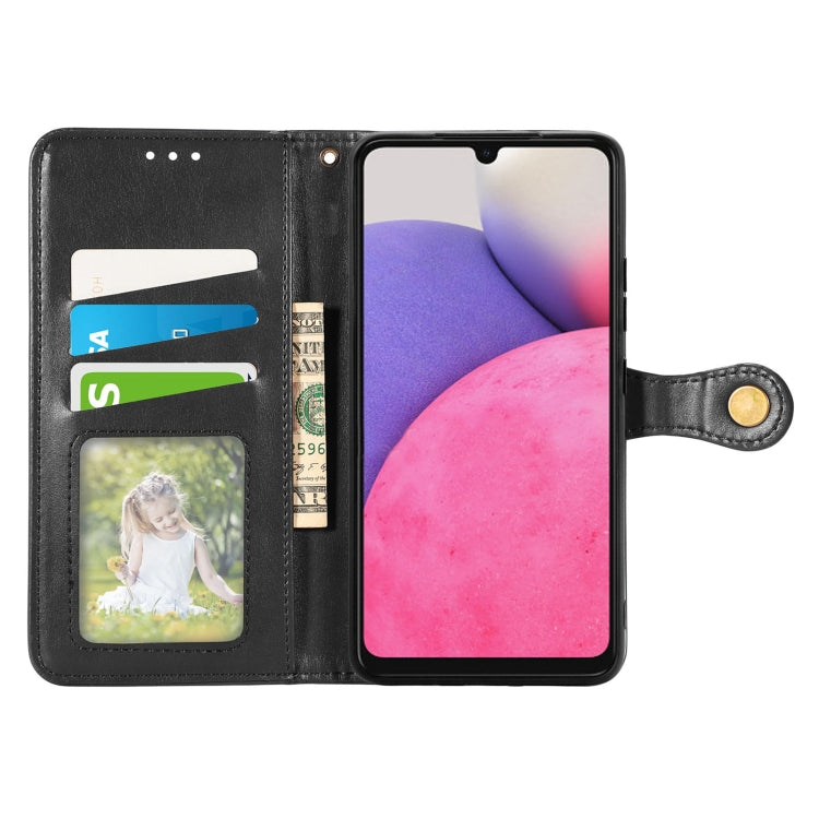 For Samsung Galaxy A33 5G Solid Color Leather Buckle Phone Case