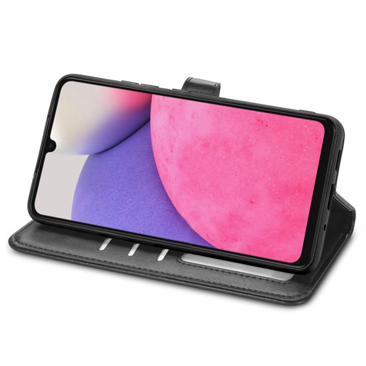 For Samsung Galaxy A33 5G Solid Color Leather Buckle Phone Case