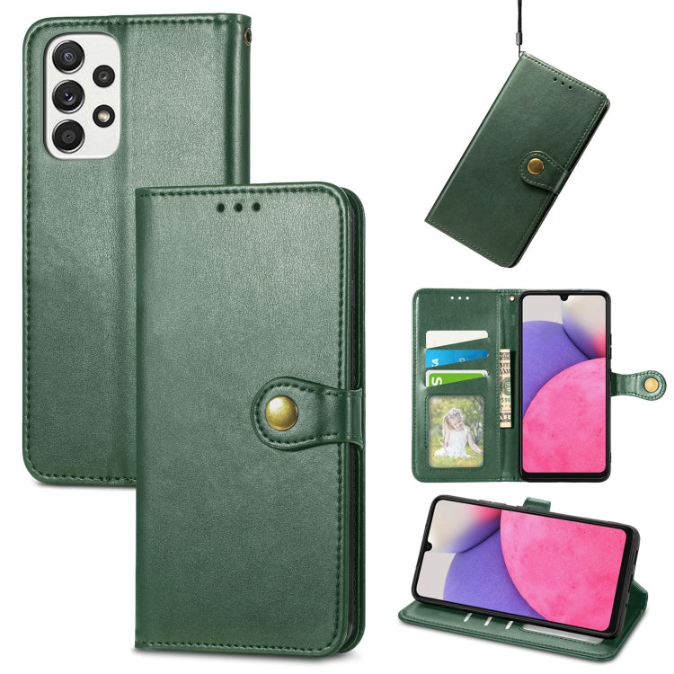For Samsung Galaxy A33 5G Solid Color Leather Buckle Phone Case