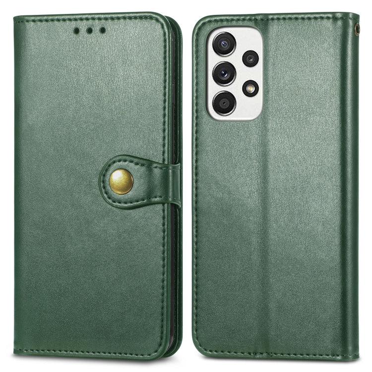 For Samsung Galaxy A33 5G Solid Color Leather Buckle Phone Case