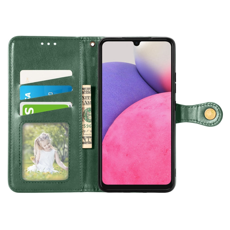 For Samsung Galaxy A33 5G Solid Color Leather Buckle Phone Case