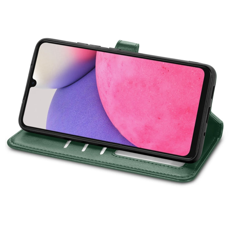 For Samsung Galaxy A33 5G Solid Color Leather Buckle Phone Case