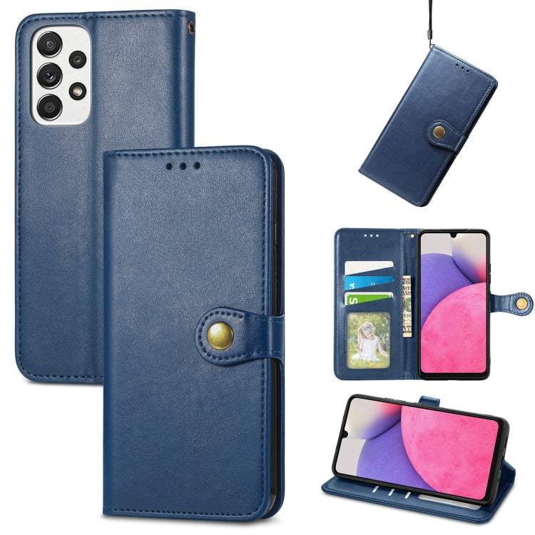 For Samsung Galaxy A33 5G Solid Color Leather Buckle Phone Case