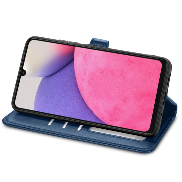 For Samsung Galaxy A33 5G Solid Color Leather Buckle Phone Case