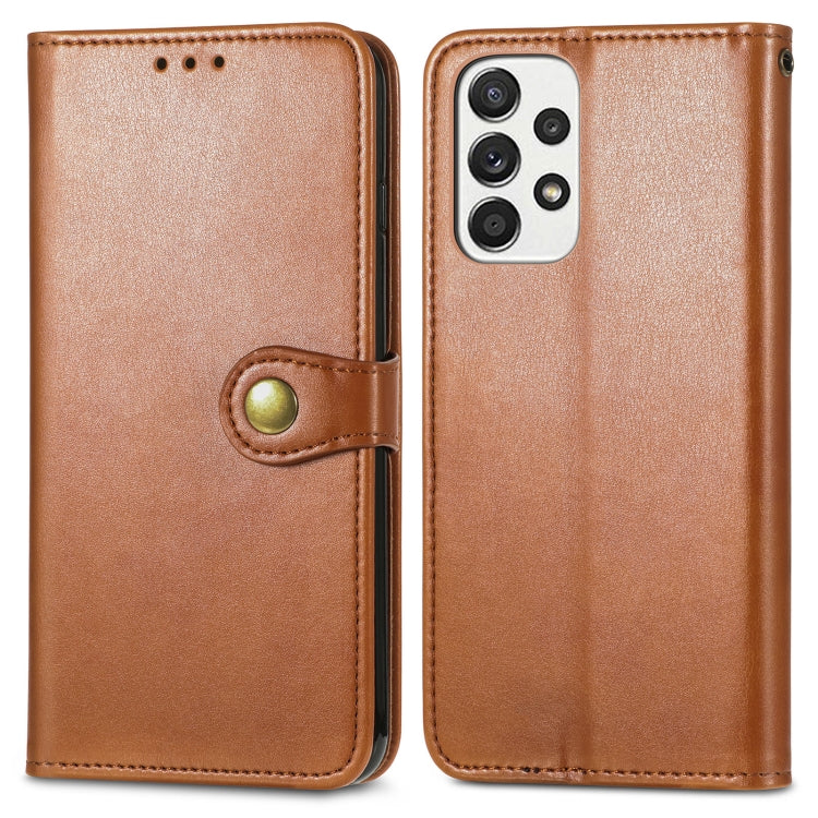 For Samsung Galaxy A33 5G Solid Color Leather Buckle Phone Case