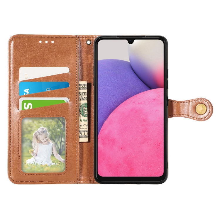 For Samsung Galaxy A33 5G Solid Color Leather Buckle Phone Case
