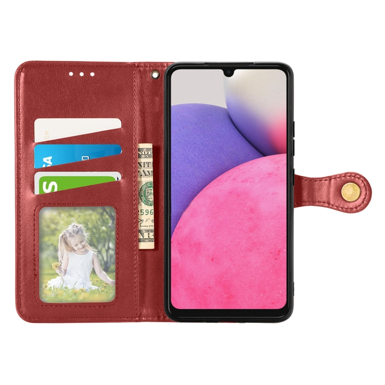 For Samsung Galaxy A33 5G Solid Color Leather Buckle Phone Case