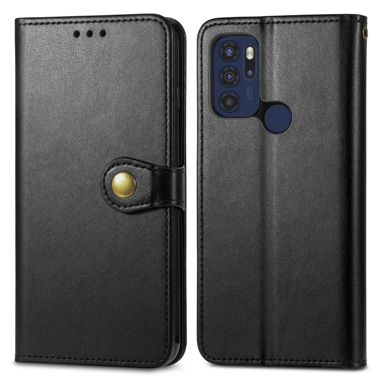 For Motorola Moto G60s Solid Color Leather Buckle Phone Case