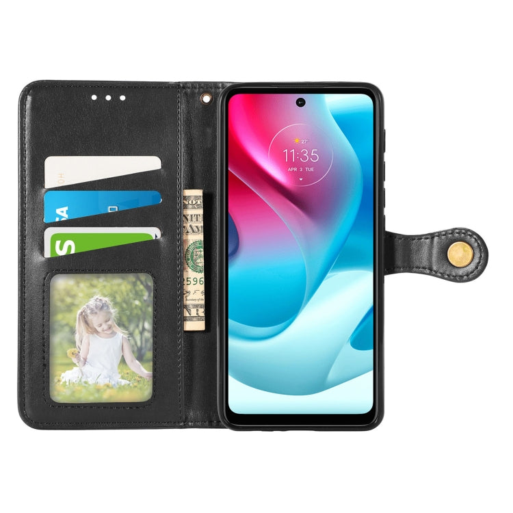 For Motorola Moto G60s Solid Color Leather Buckle Phone Case