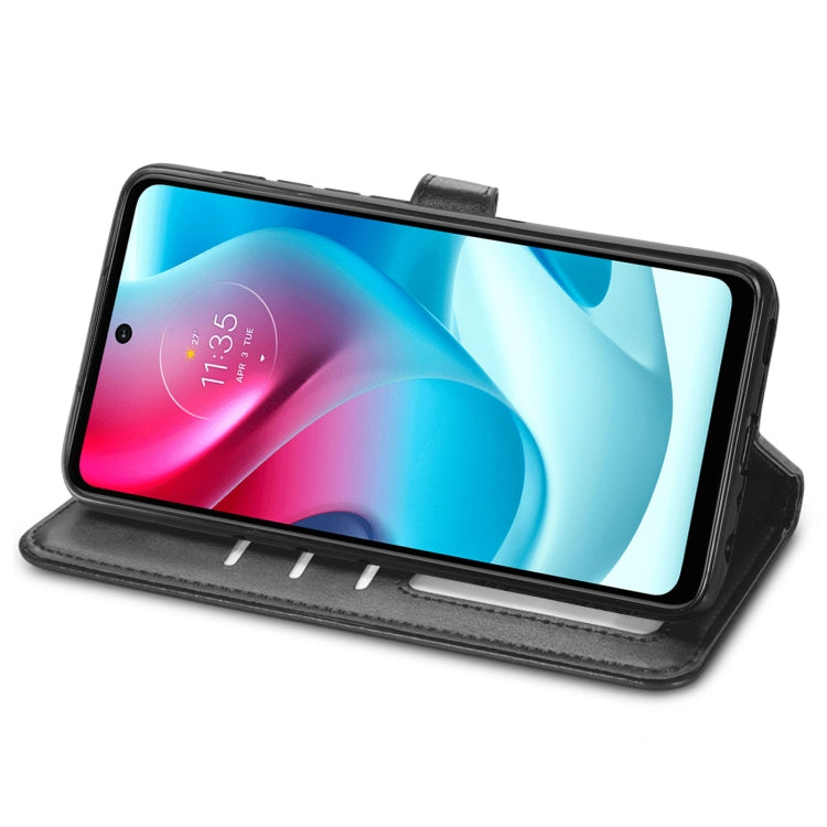 For Motorola Moto G60s Solid Color Leather Buckle Phone Case