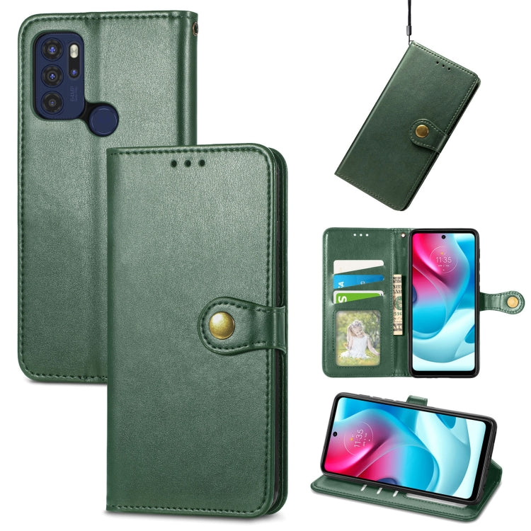 For Motorola Moto G60s Solid Color Leather Buckle Phone Case
