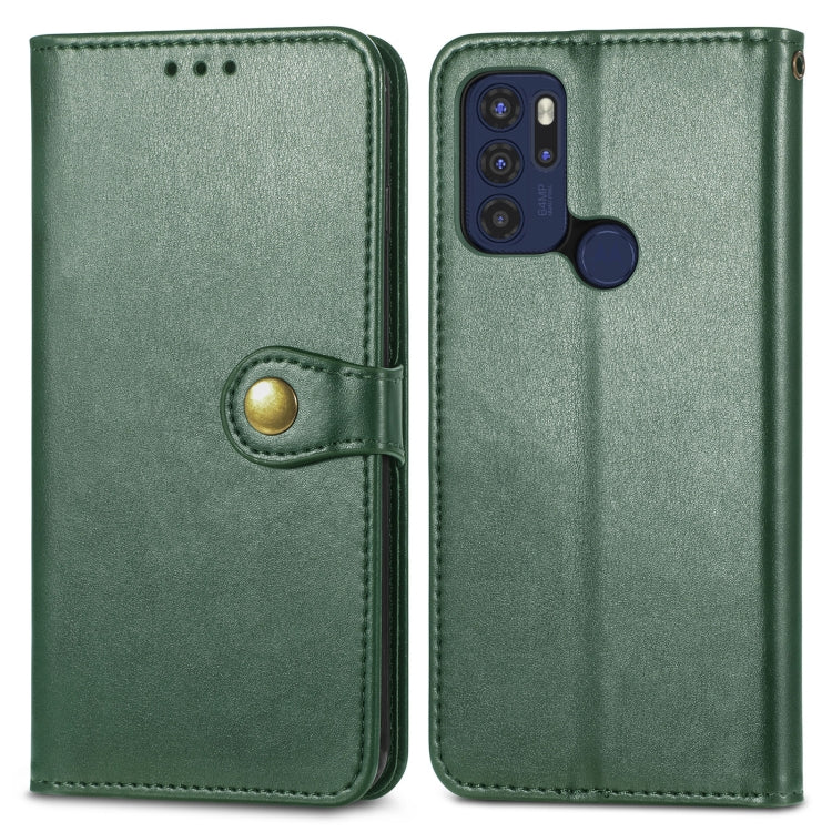 For Motorola Moto G60s Solid Color Leather Buckle Phone Case