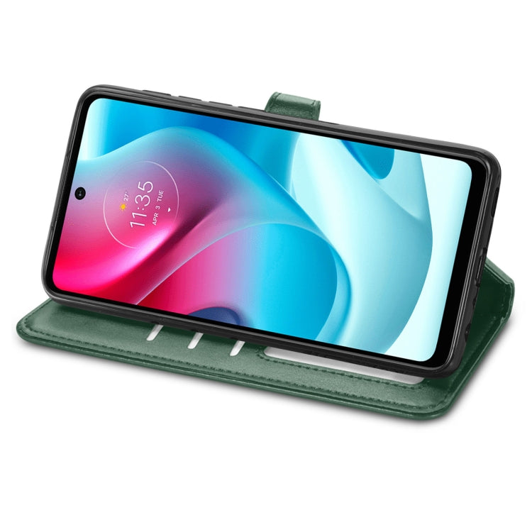 For Motorola Moto G60s Solid Color Leather Buckle Phone Case