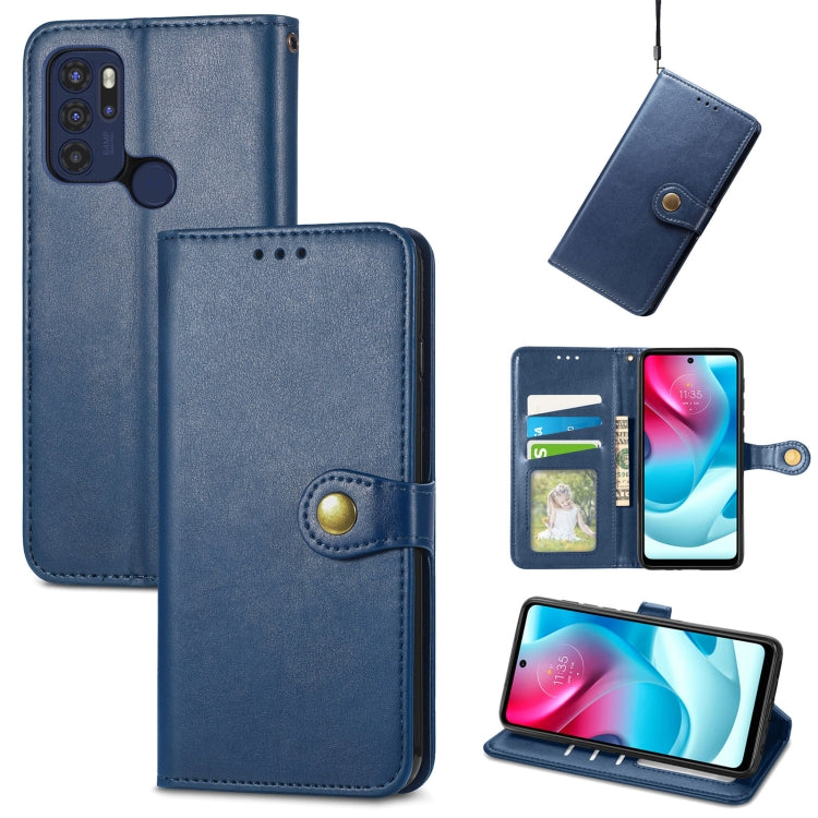 For Motorola Moto G60s Solid Color Leather Buckle Phone Case