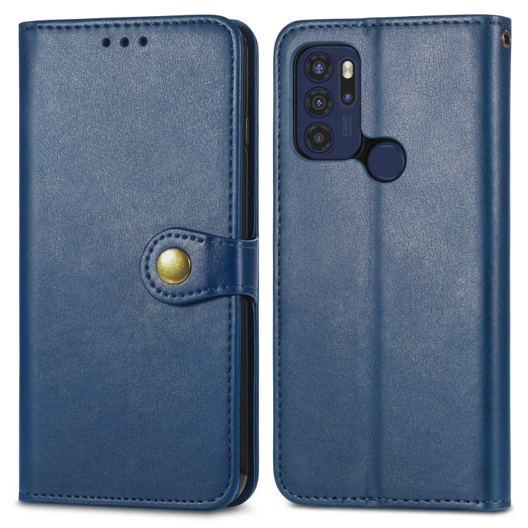 For Motorola Moto G60s Solid Color Leather Buckle Phone Case