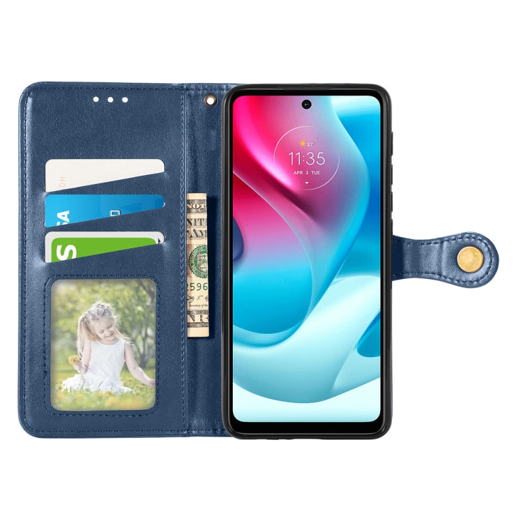 For Motorola Moto G60s Solid Color Leather Buckle Phone Case