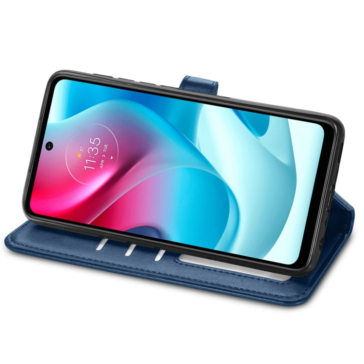 For Motorola Moto G60s Solid Color Leather Buckle Phone Case
