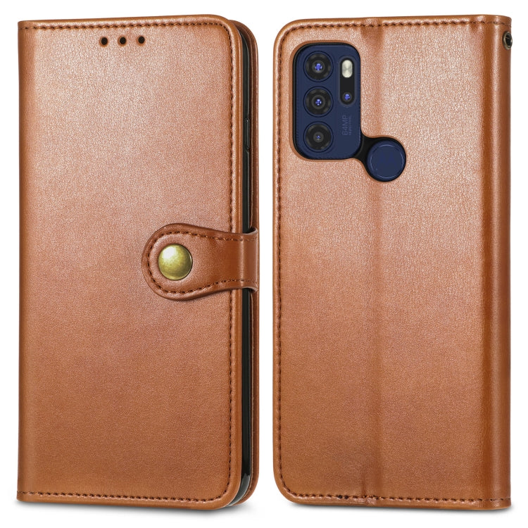 For Motorola Moto G60s Solid Color Leather Buckle Phone Case