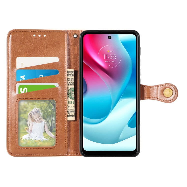 For Motorola Moto G60s Solid Color Leather Buckle Phone Case