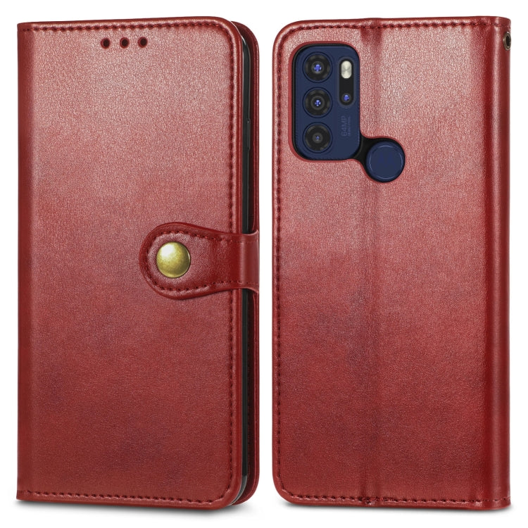 For Motorola Moto G60s Solid Color Leather Buckle Phone Case
