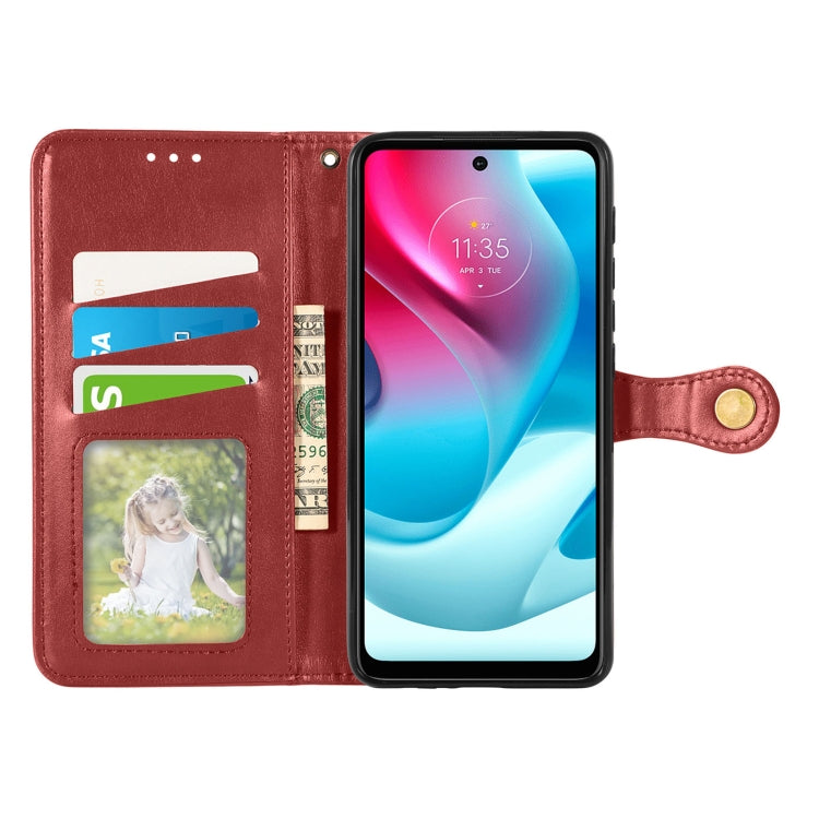 For Motorola Moto G60s Solid Color Leather Buckle Phone Case