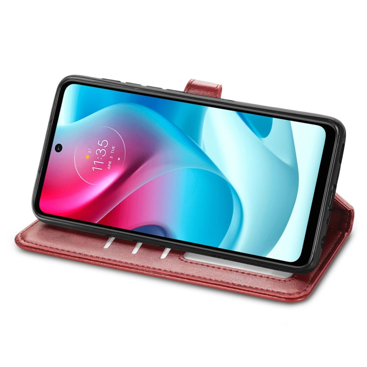 For Motorola Moto G60s Solid Color Leather Buckle Phone Case