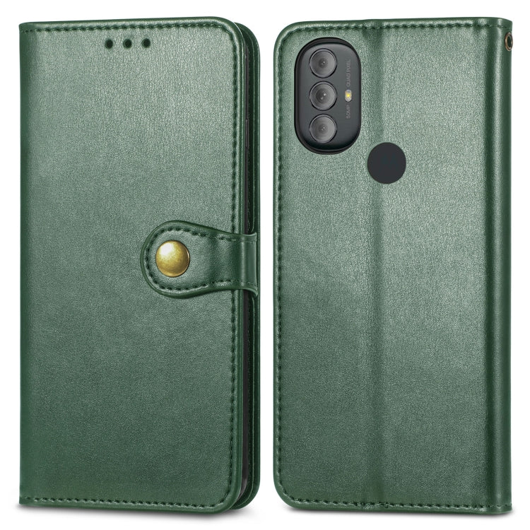 For Motorola Moto G Power 2022 Solid Color Leather Buckle Phone Case