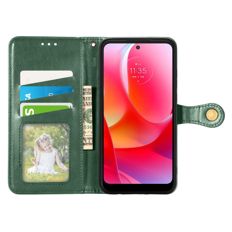 For Motorola Moto G Power 2022 Solid Color Leather Buckle Phone Case
