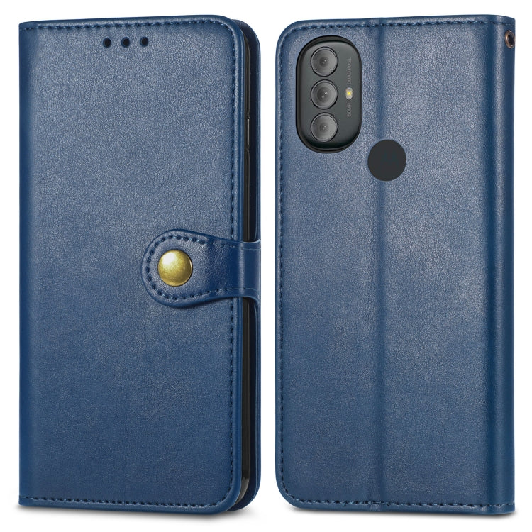 For Motorola Moto G Power 2022 Solid Color Leather Buckle Phone Case